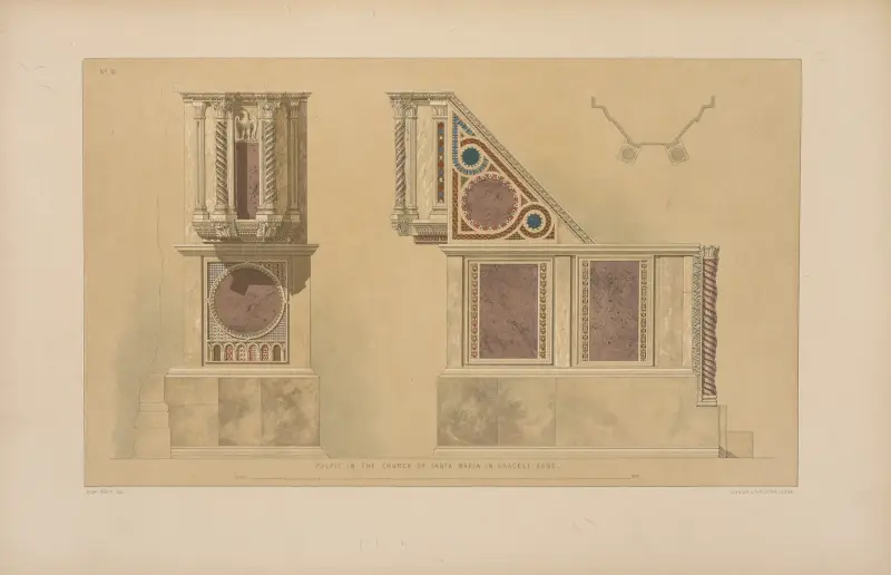 Predikstol i kyrkan Santa Maria in Aracoeli, Rom av Matthew Digby Wyatt