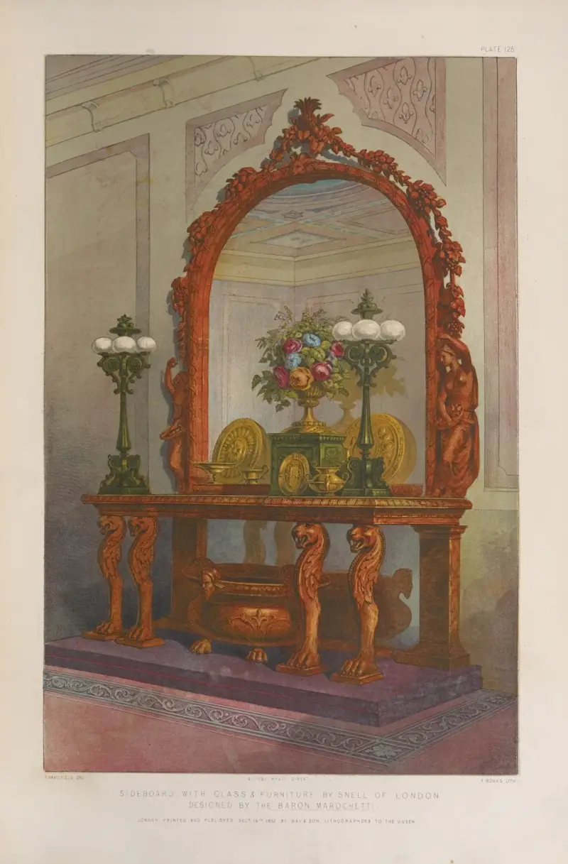Sideboard mit Glas und Möbeln von Matthew Digby Wyatt