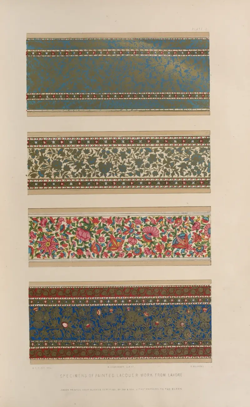 Specimens of painted lacquer work from Lahore av Matthew Digby Wyatt
