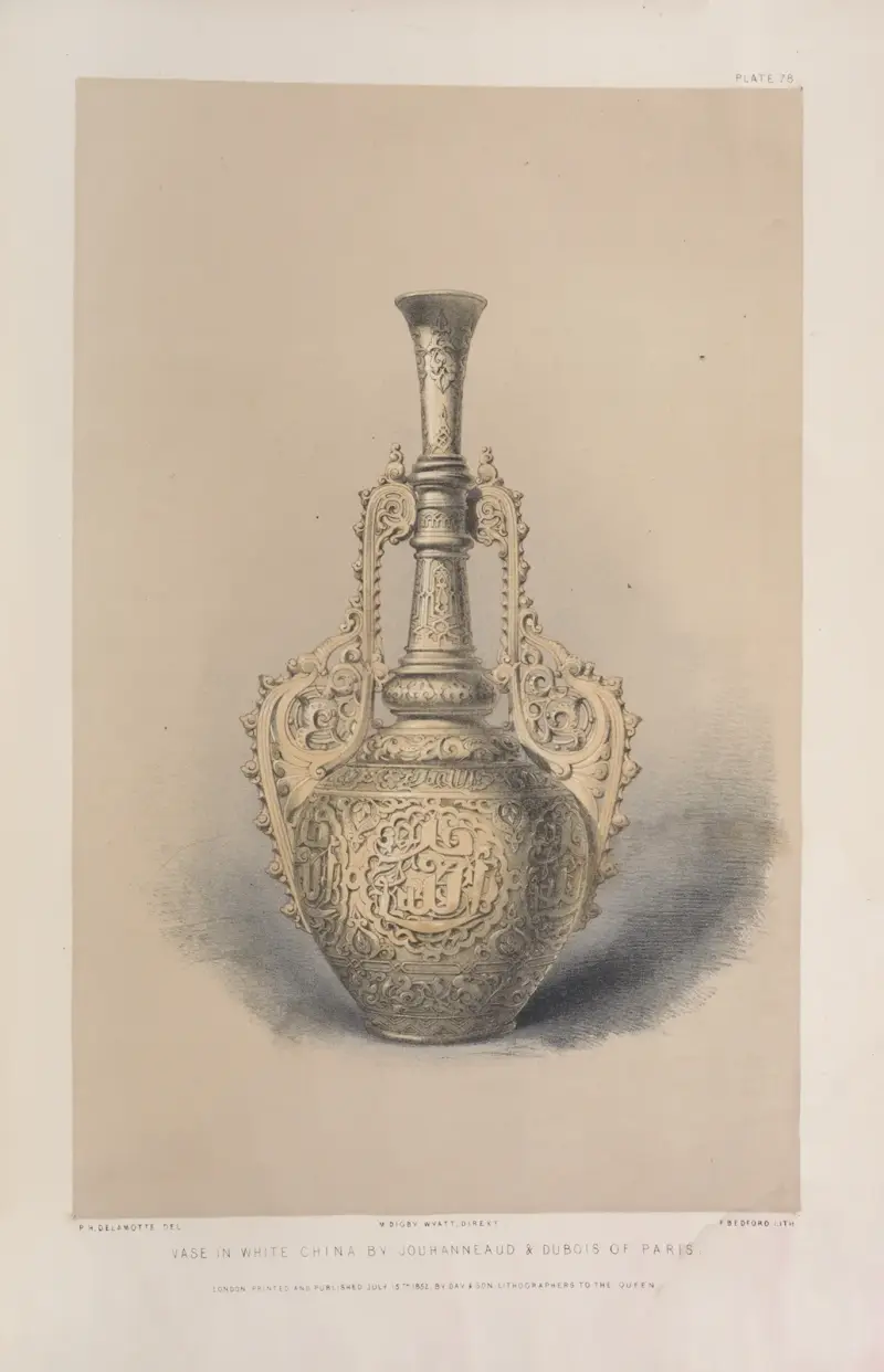 Vase aus weißem Porzellan von Matthew Digby Wyatt