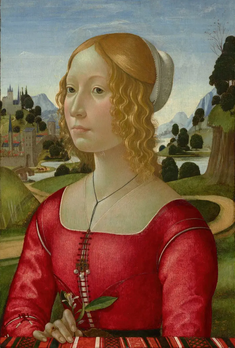 Porträtt av en kvinna av Domenico Ghirlandaio