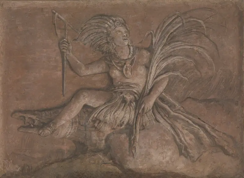 Allegorisk figur föreställande Amerika av Giovanni Domenico Tiepolo