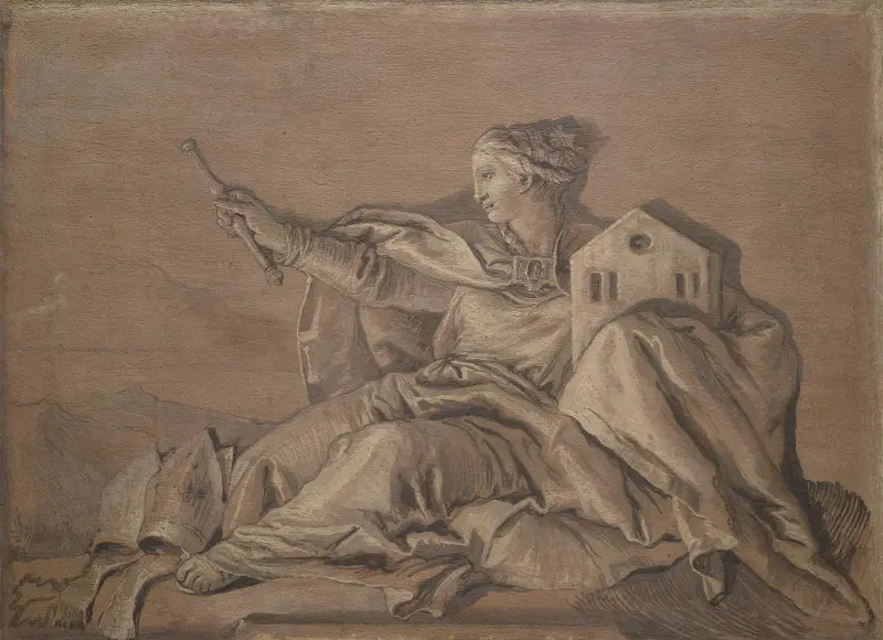 Allegorisk figur föreställande Europa av Giovanni Domenico Tiepolo