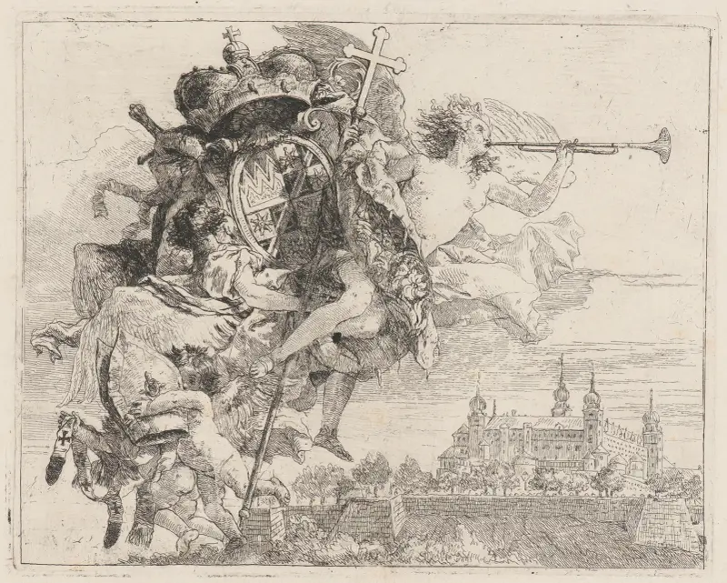 Arms of Carl Philipp von Greiffenflau, Prince-Bishop of Wurzburg av Giovanni Domenico Tiepolo