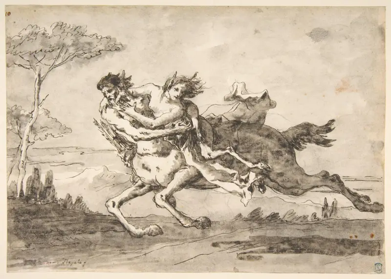 Centaur Abducting a Satyress av Giovanni Domenico Tiepolo