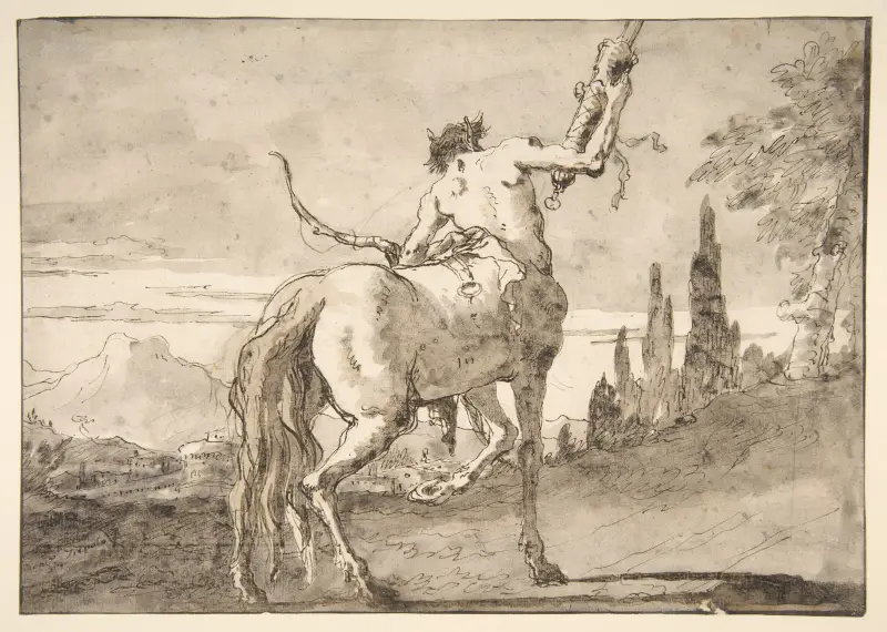 Kentauren som håller upp ett koger av Giovanni Domenico Tiepolo