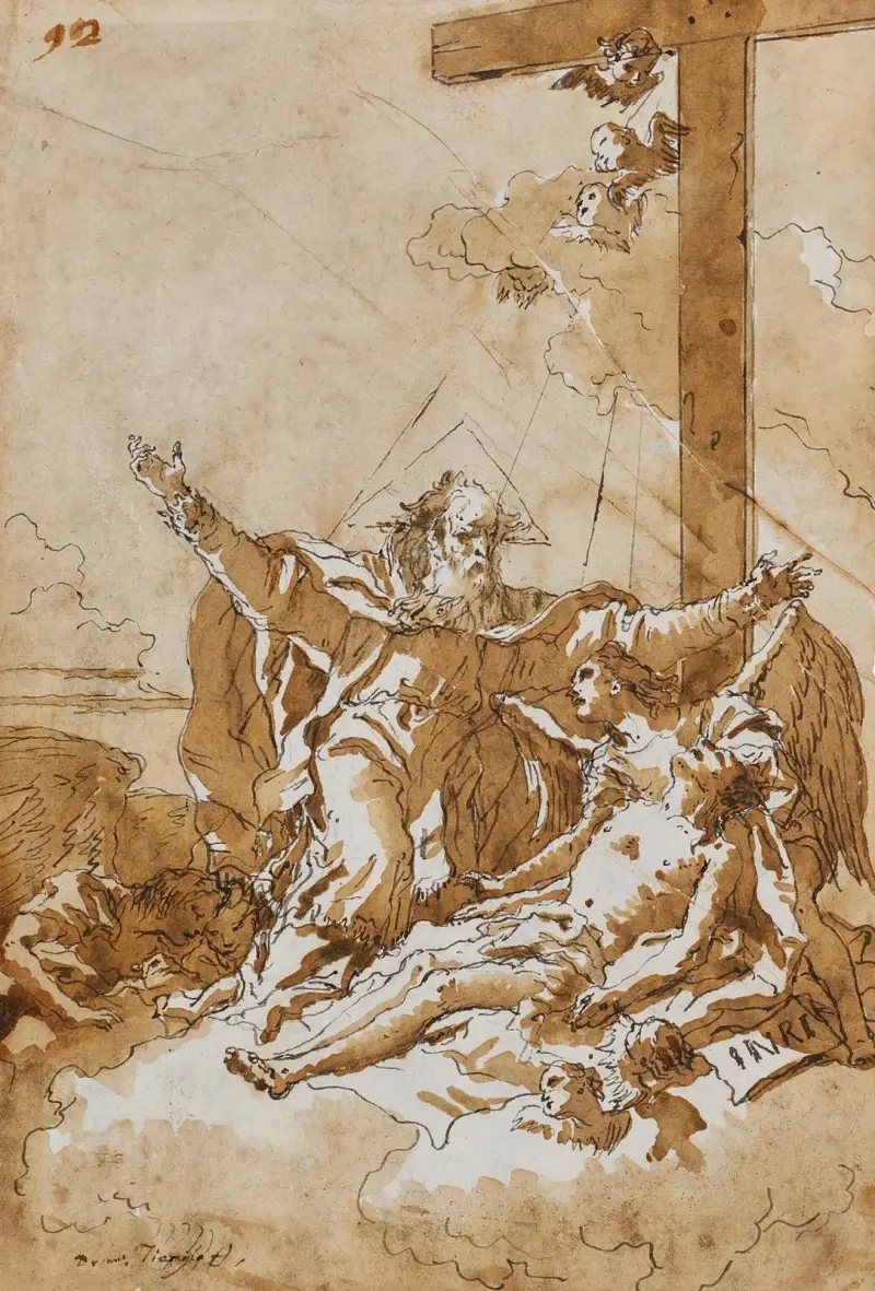 Kristus mottagen i himlen av Giovanni Domenico Tiepolo