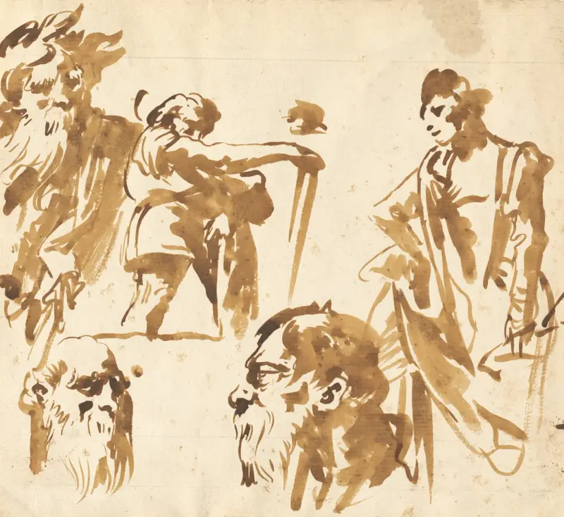 Figuren und Gesichter von Giovanni Domenico Tiepolo