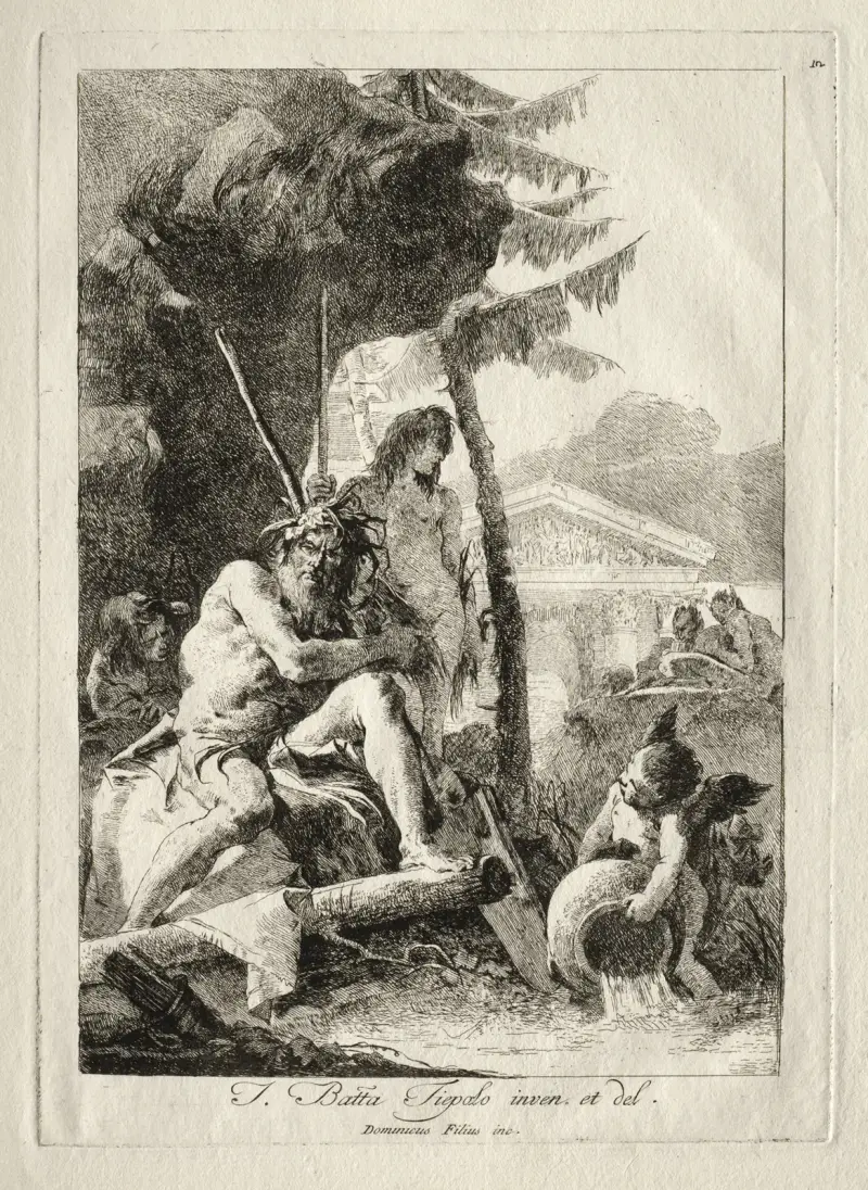 Vattenfigurer av Giovanni Domenico Tiepolo