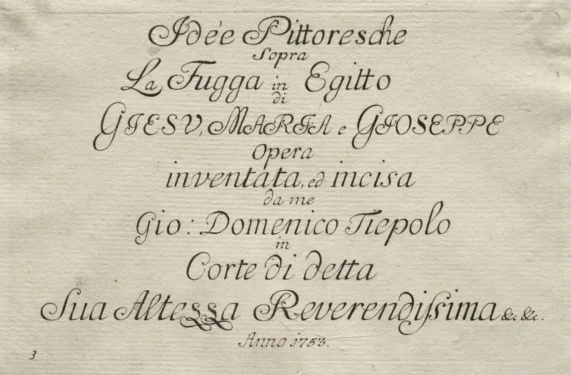 Flight into Egypt – Title Page av Giovanni Domenico Tiepolo