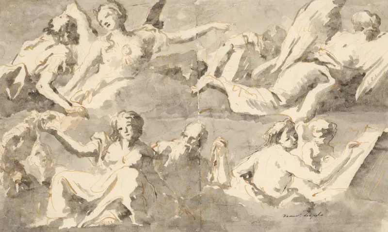 Frieze of Allegorical Figures av Giovanni Domenico Tiepolo