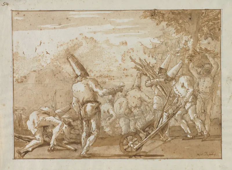 Insamling av ved av Giovanni Domenico Tiepolo