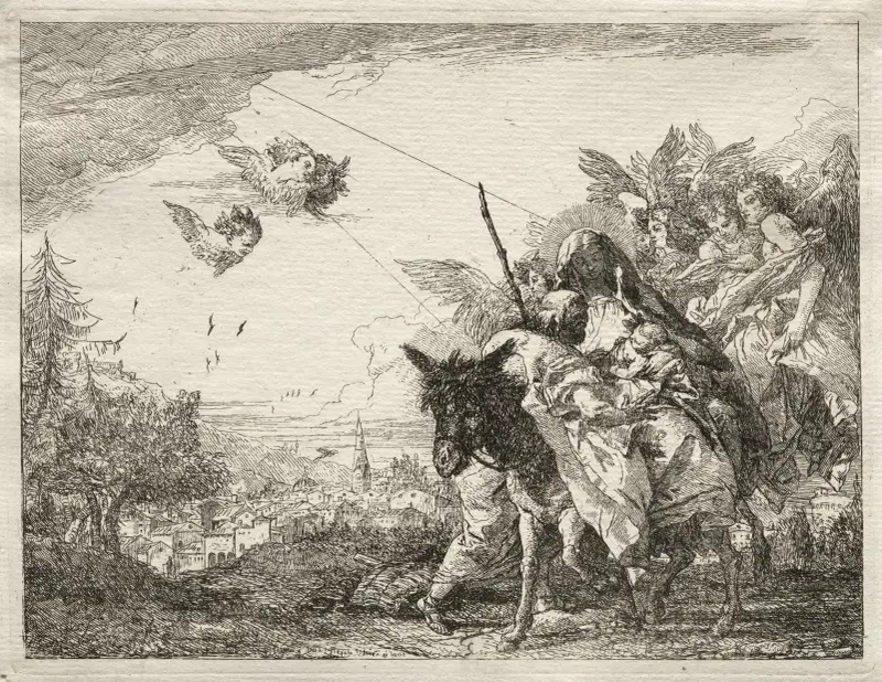 Josef som stannar för att betrakta Kristusbarnet av Giovanni Domenico Tiepolo