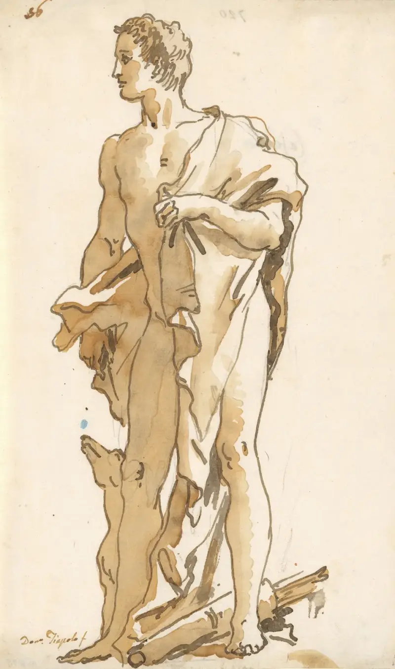 Meleager, vänd åt vänster av Giovanni Domenico Tiepolo