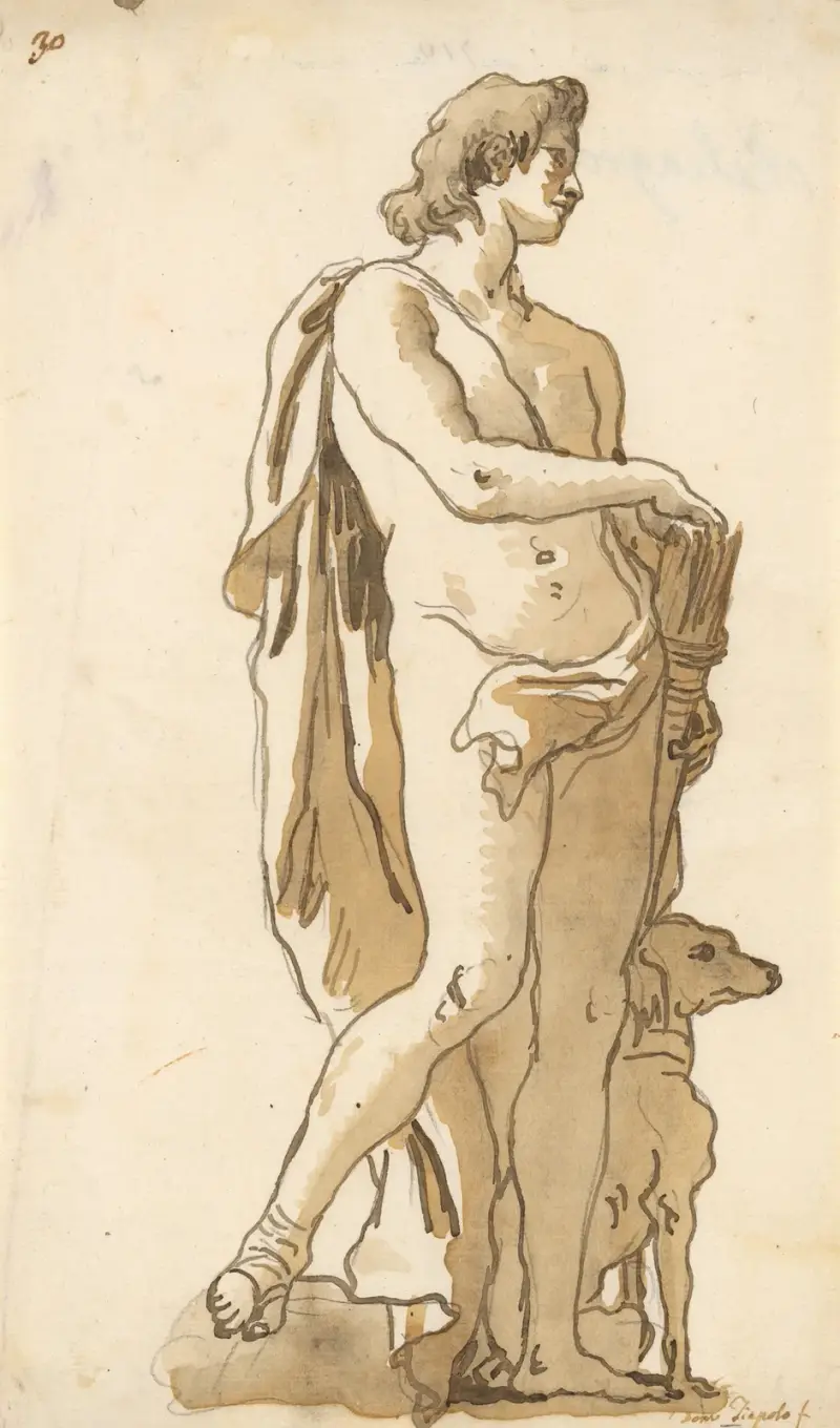 Meleager, Turning to the Right av Giovanni Domenico Tiepolo