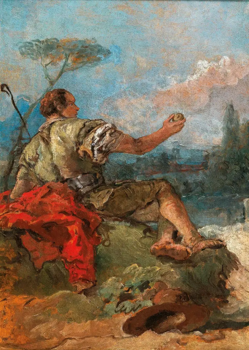 Paris mit einem Apfel von Giovanni Domenico Tiepolo