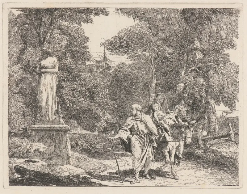 Episoden med den fallande avgudabilden av Giovanni Domenico Tiepolo
