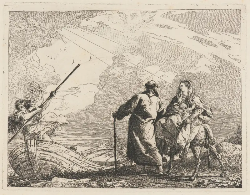 Święta Rodzina nad brzegiem rzeki, Giovanni Domenico Tiepolo