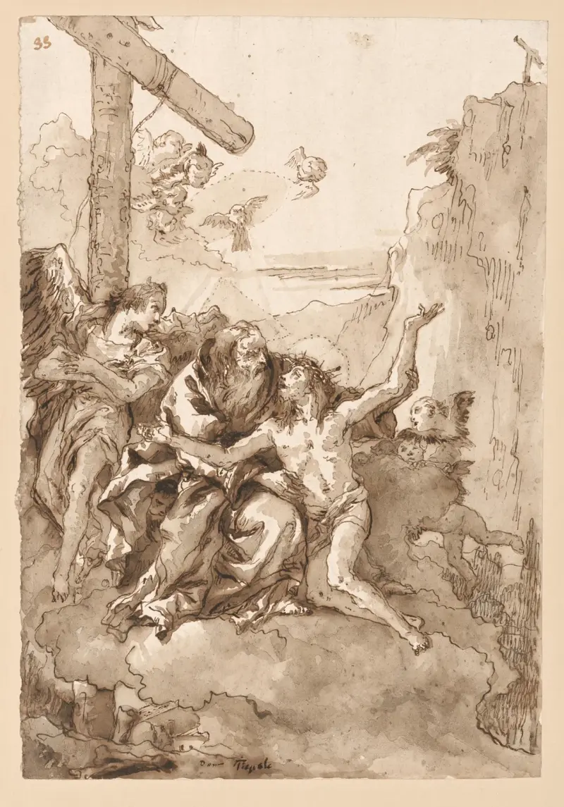 Treenigheten i molnen av Giovanni Domenico Tiepolo