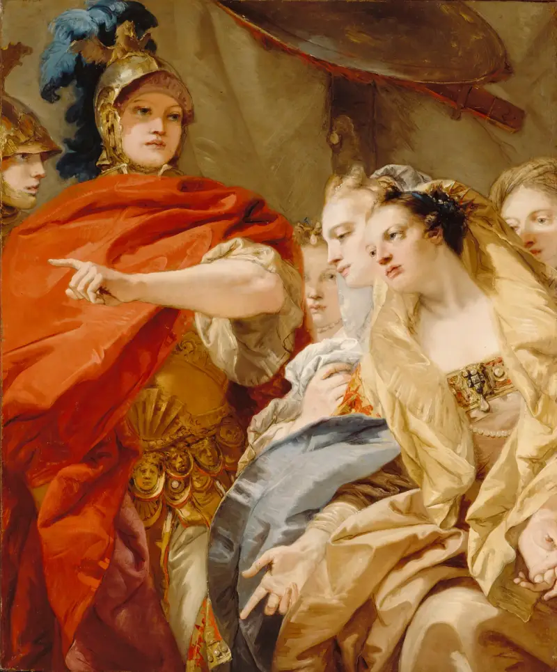 Die Frauen des Darius flehen Alexander um Gnade an von Giovanni Domenico Tiepolo