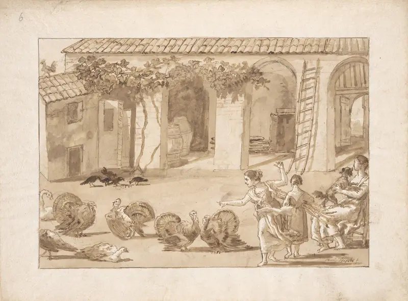 Kalkoner på en venetiansk bondgård av Giovanni Domenico Tiepolo
