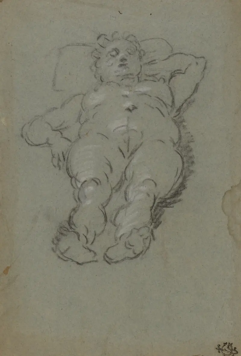 Reclining Female Nude. – nr 3 av Domenico Tintoretto