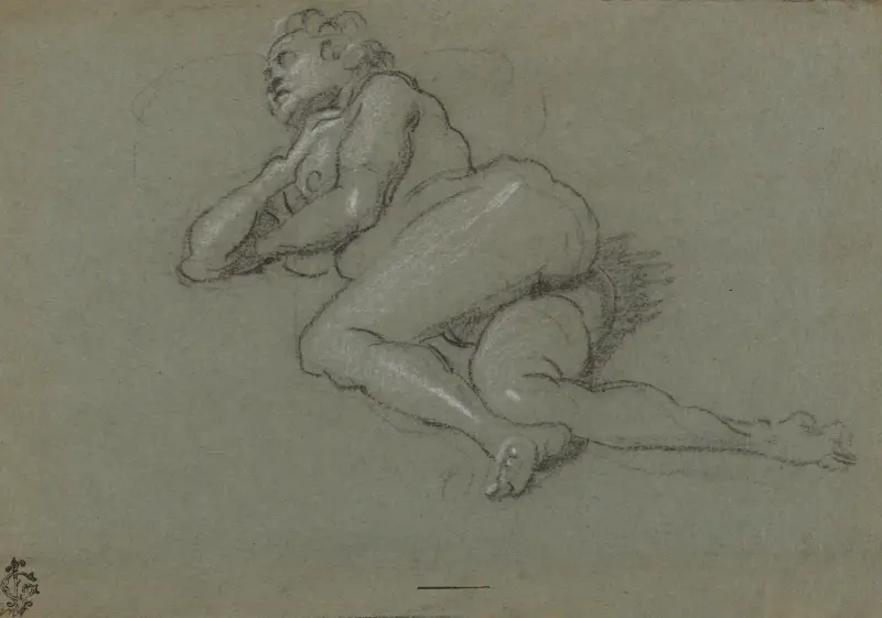 Reclining Female Nude – nr 6 av Domenico Tintoretto