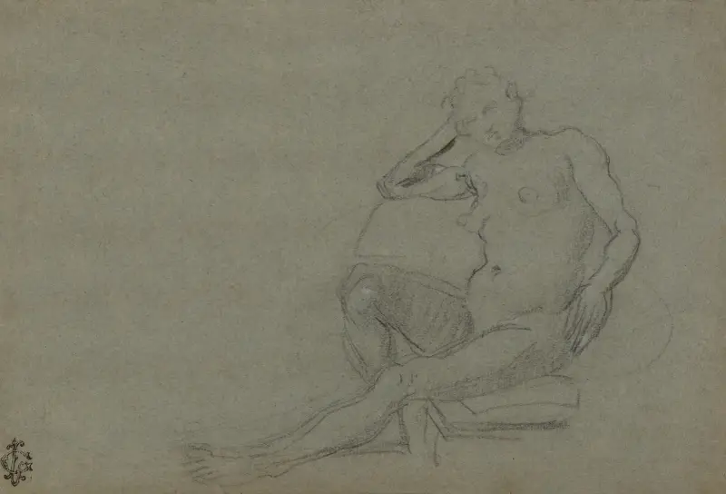 Seated Female Nude av Domenico Tintoretto