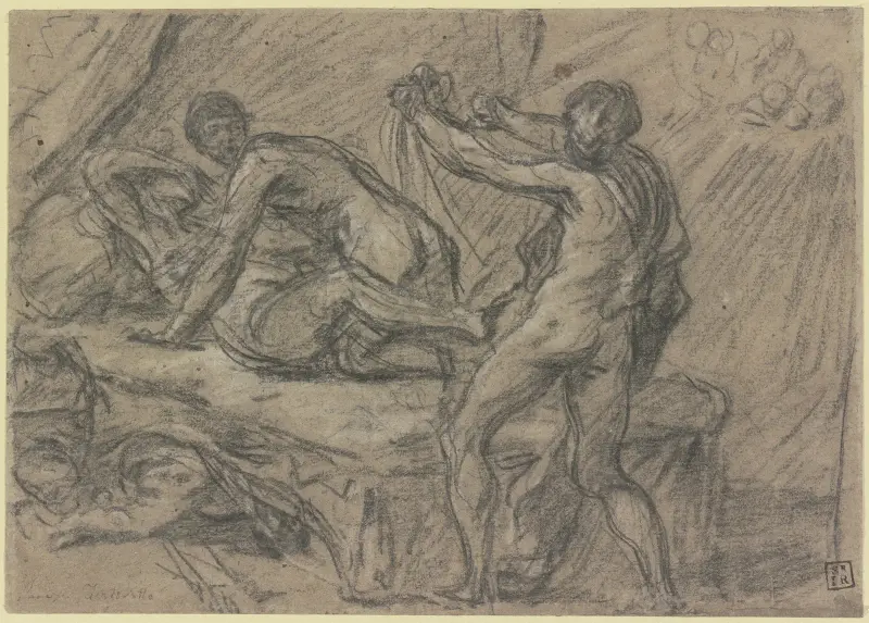 Vulkan überrascht Venus und Mars av Domenico Tintoretto