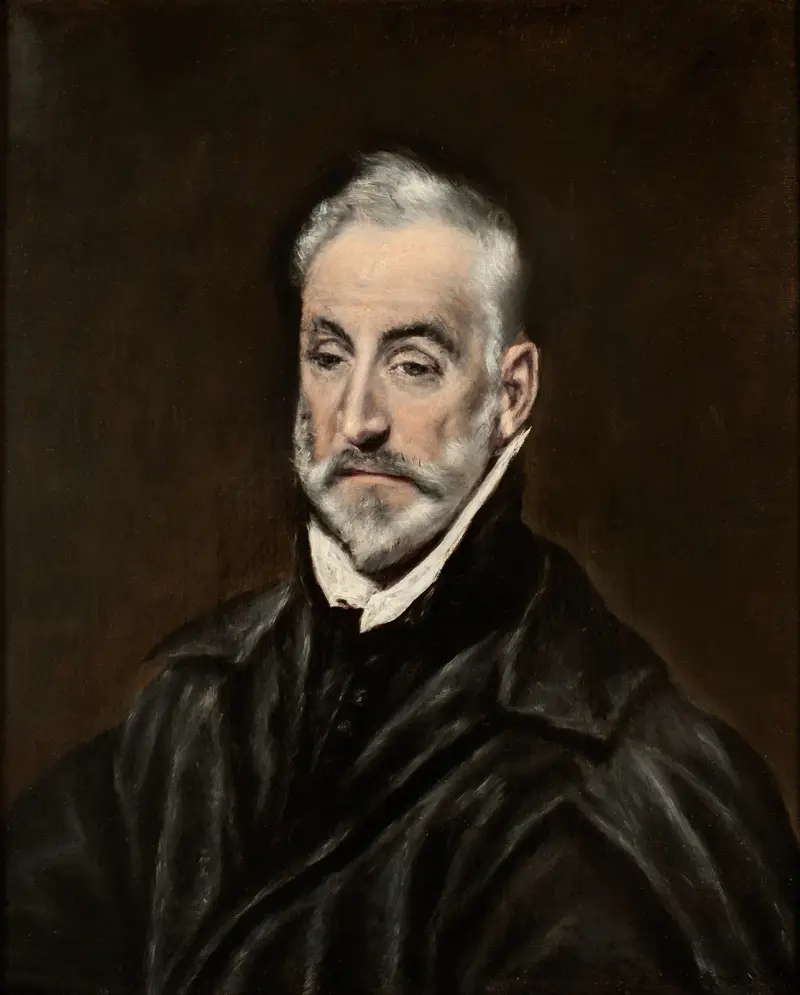 Portrait of Antonio de Covarrubias y Leiva (1514-1602), Spanish jurist and humanist av El Greco (Domenikos Theotokopoulos)