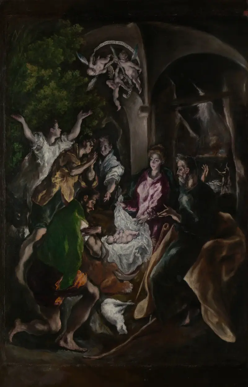 The Adoration of the Shepherds, 1605 av El Greco (Domenikos Theotokopoulos)