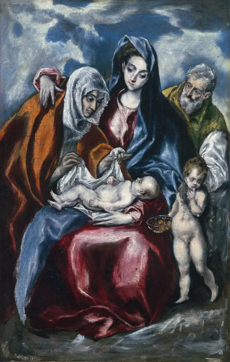The Holy Family with Saint Anne and the Infant John the Baptist av El Greco (Domenikos Theotokopoulos)