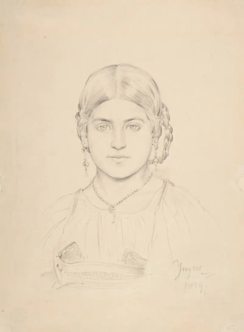 Büste eines Zigeunermädchens von Jean Auguste Dominique Ingres