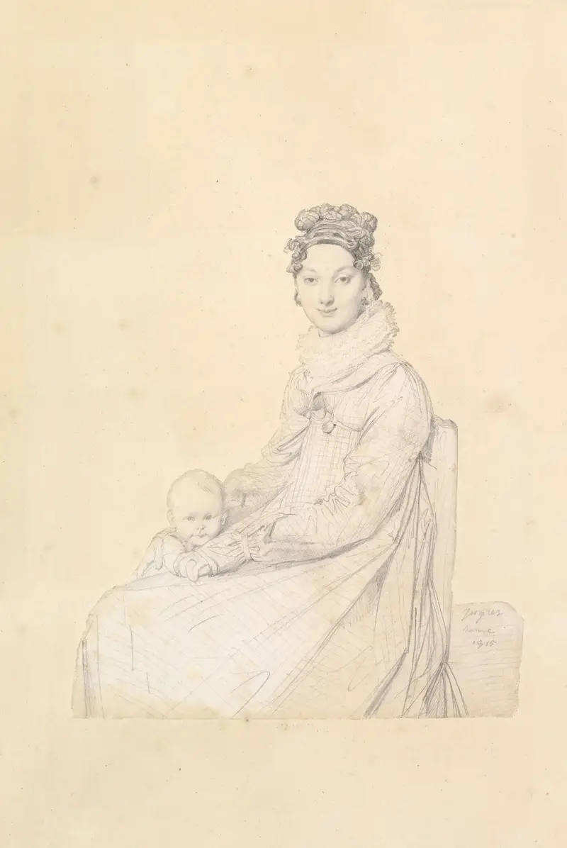 Madame Alexandre Lethière, née Rosa Meli, and Her Daughter, Letizia av Jean Auguste Dominique Ingres