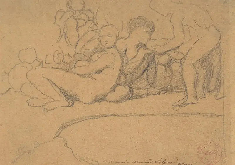 Nude Figures for L’Âge d’Or, Château de Dampierre av Jean Auguste Dominique Ingres