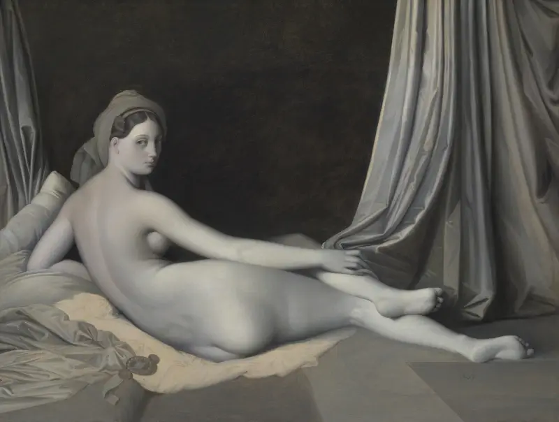 Odalisque in Grisaille av Jean Auguste Dominique Ingres