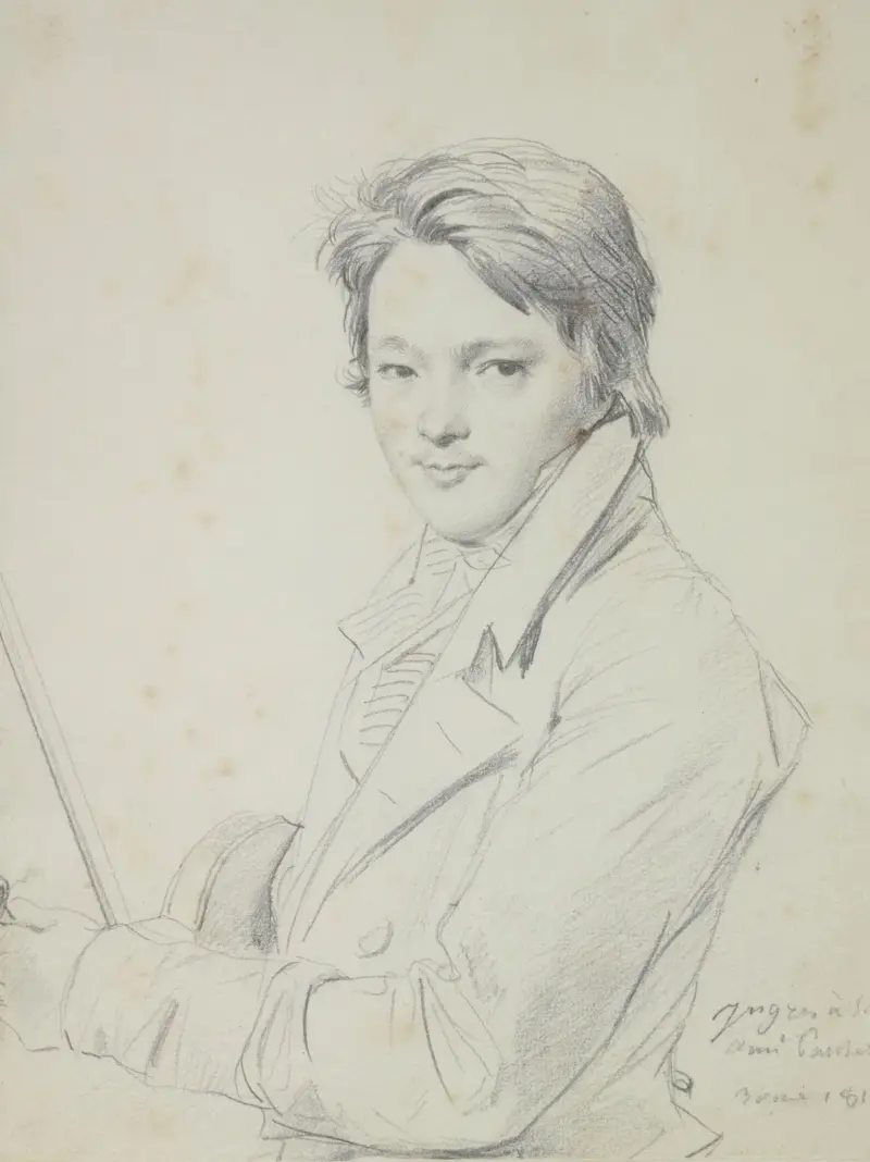 Portrait du compositeur Auguste-Mathieu Panseron (1795-1859). av Jean Auguste Dominique Ingres