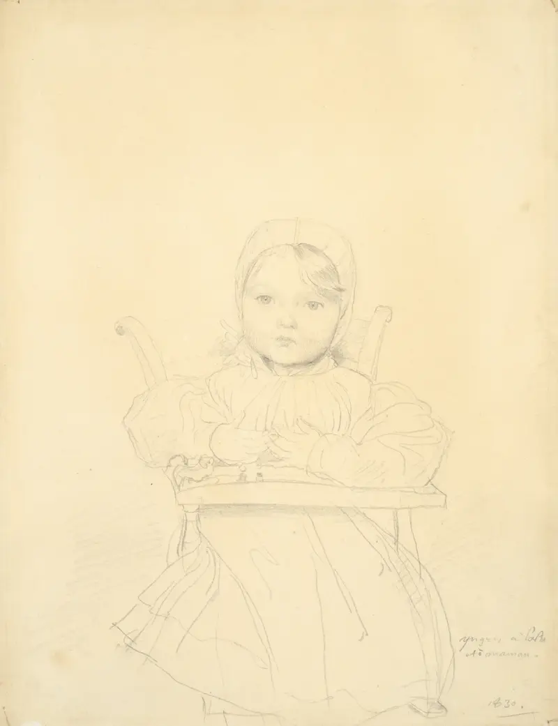 Portrait of Marie Marcotte at the Age of Sixteen Months av Jean Auguste Dominique Ingres