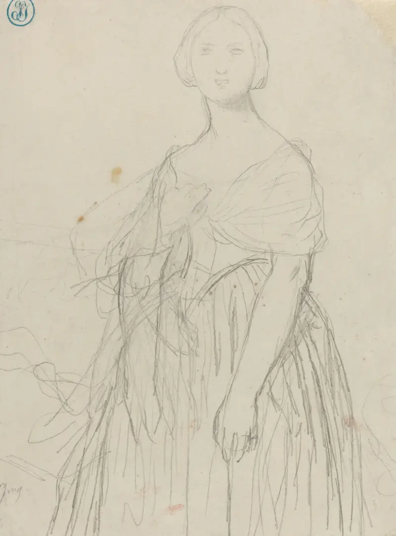 Sketch for Madame Moitessier av Jean Auguste Dominique Ingres
