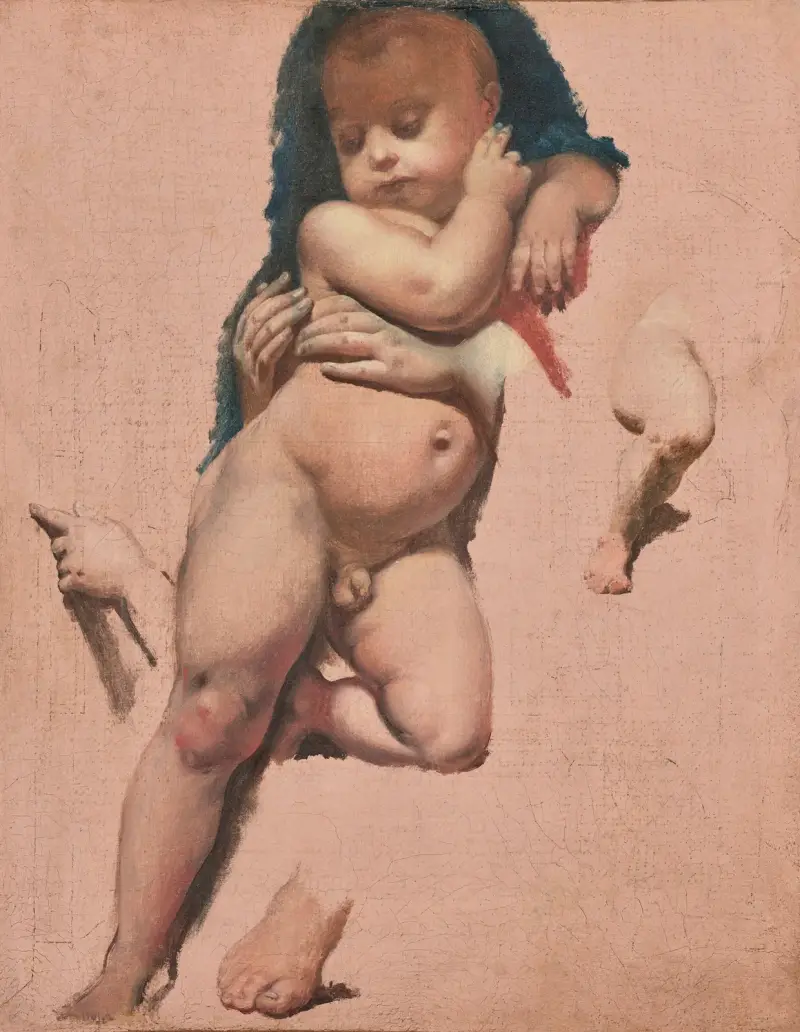 Study For The Christ Child Of The Vow Of Louis Xiii In Montauban Cathedral av Jean Auguste Dominique Ingres