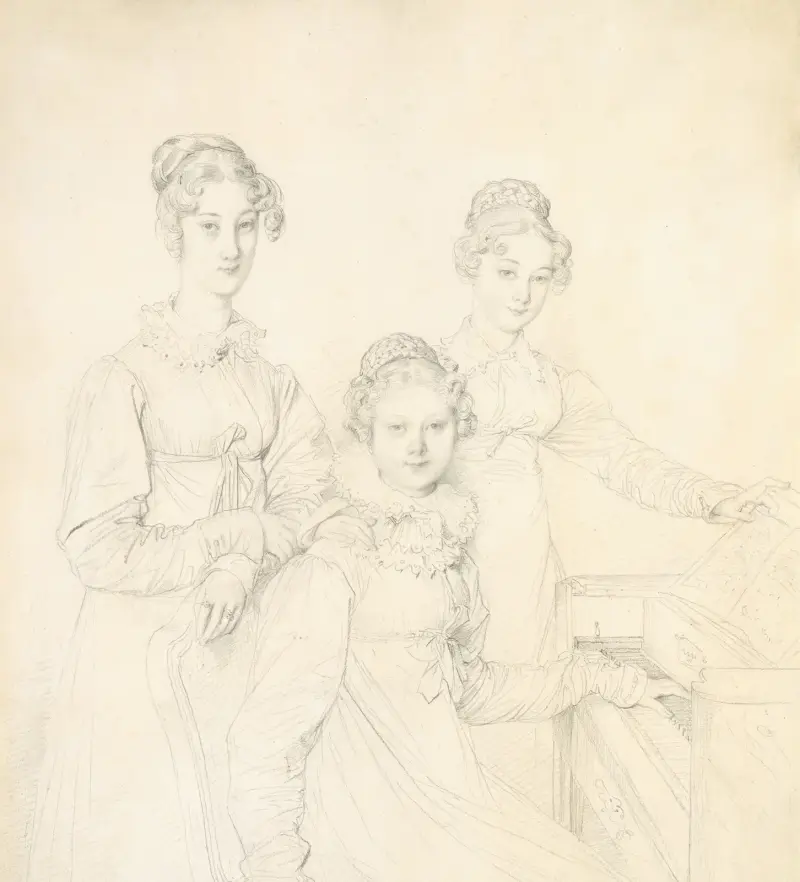 The Kaunitz Sisters (Leopoldine, Caroline, and Ferdinandine) av Jean Auguste Dominique Ingres