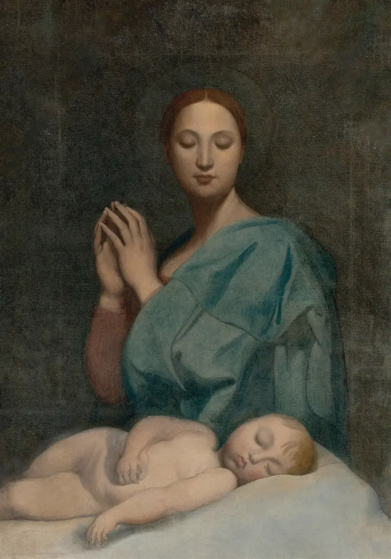 The Virgin With The Sleeping Infant Jesus av Jean Auguste Dominique Ingres