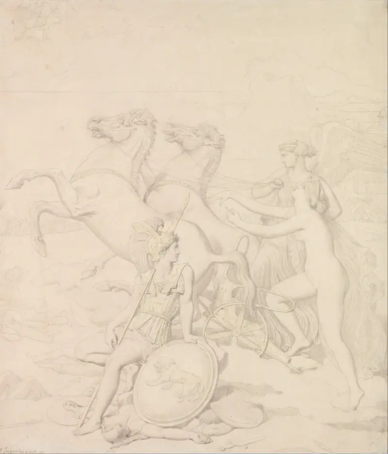 Venus Hurt by Diomedes av Jean Auguste Dominique Ingres