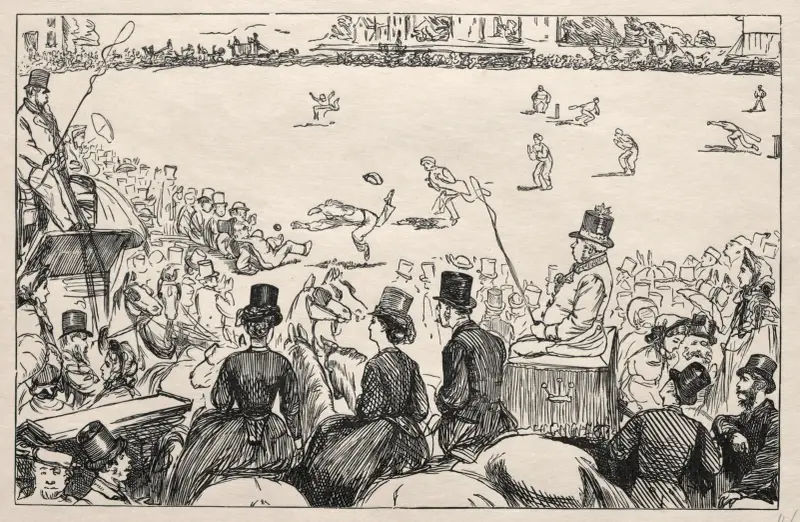 University Cricket Match at Lords av George Du Maurier