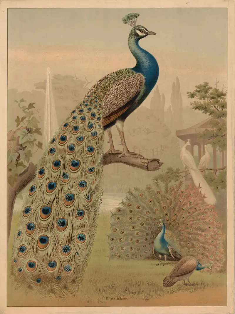 Peafowl (Pavo cristatus) av F. E. Wachsmuth