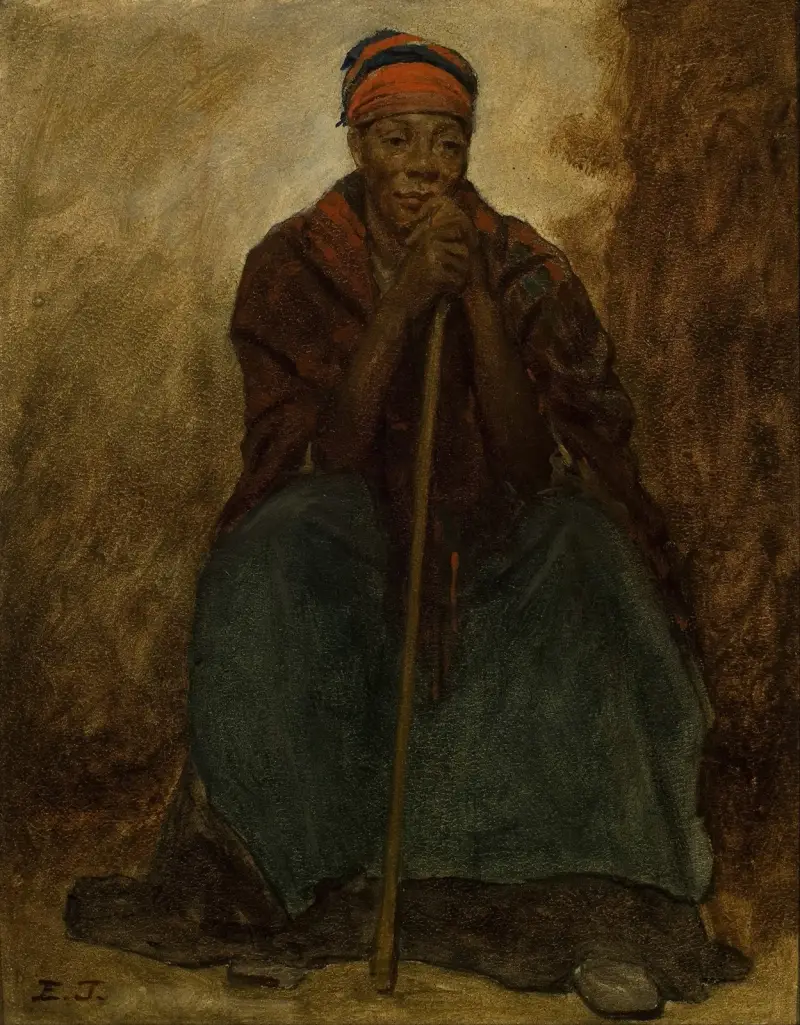 Dinah, porträtt av en mörkhyad kvinna av Eastman Johnson