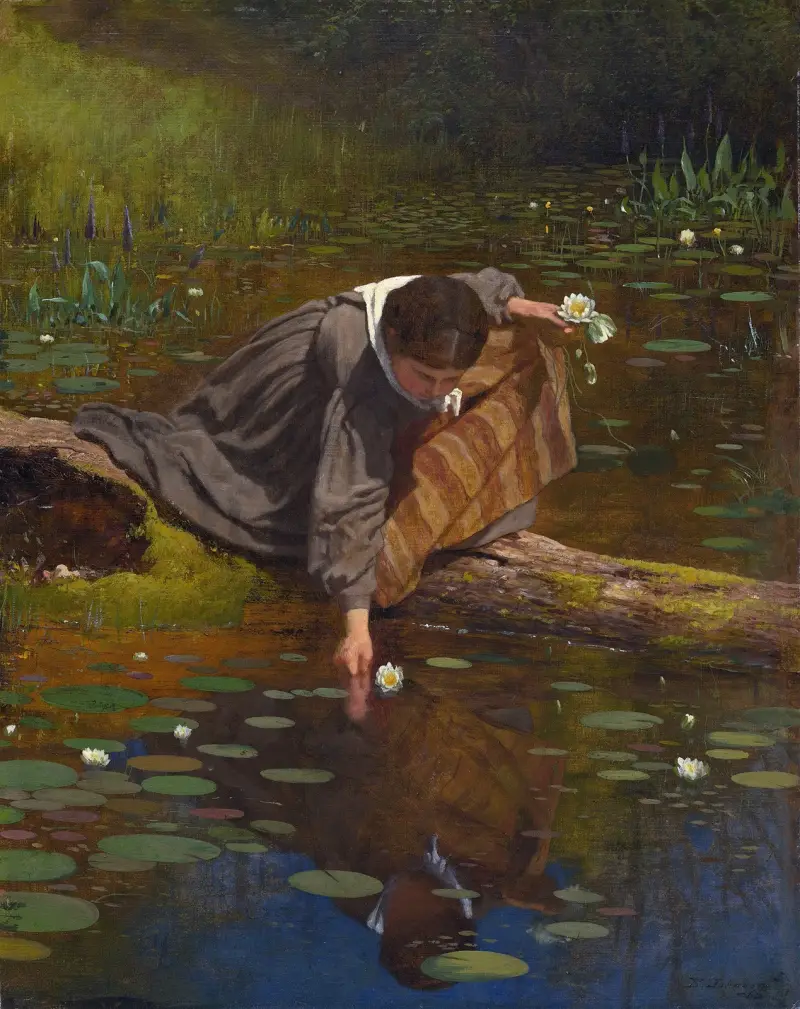Lilien pflücken von Eastman Johnson