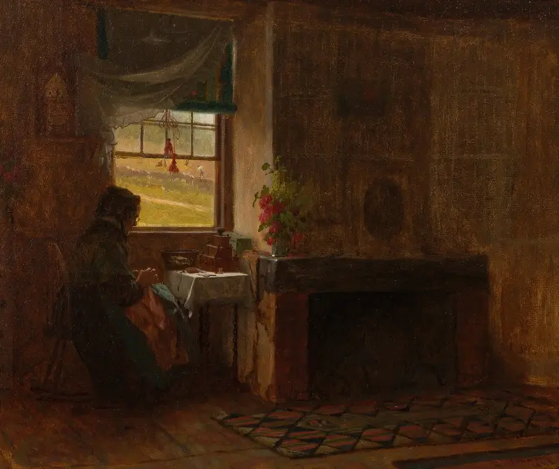 Interior of a Farmhouse in Maine av Eastman Johnson