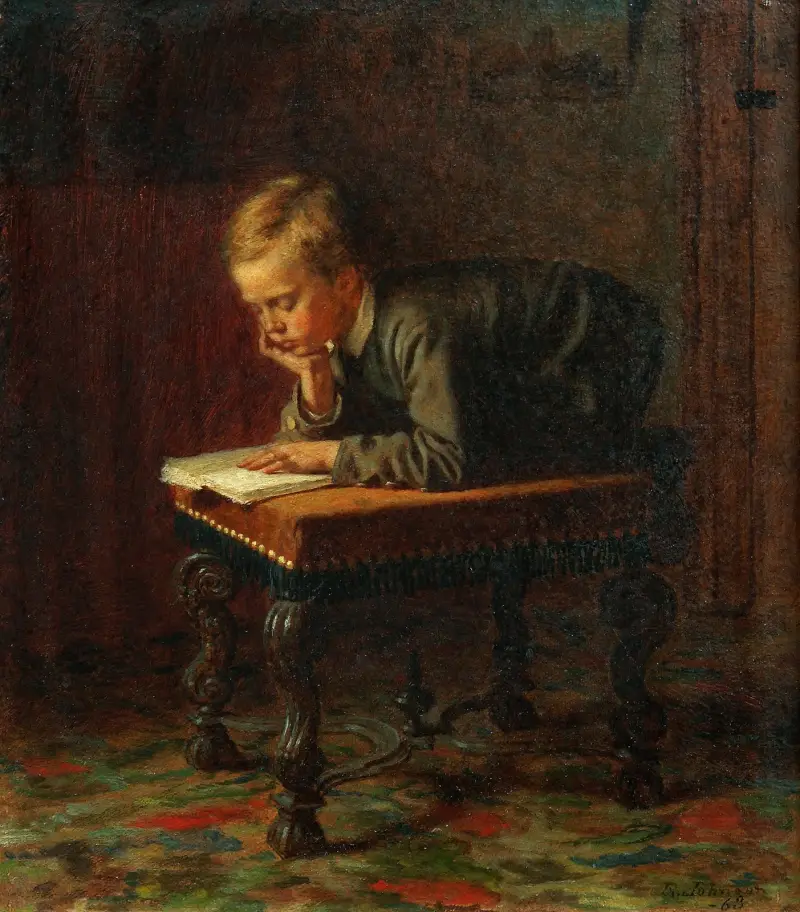 Čtoucí chlapec, Eastman Johnson