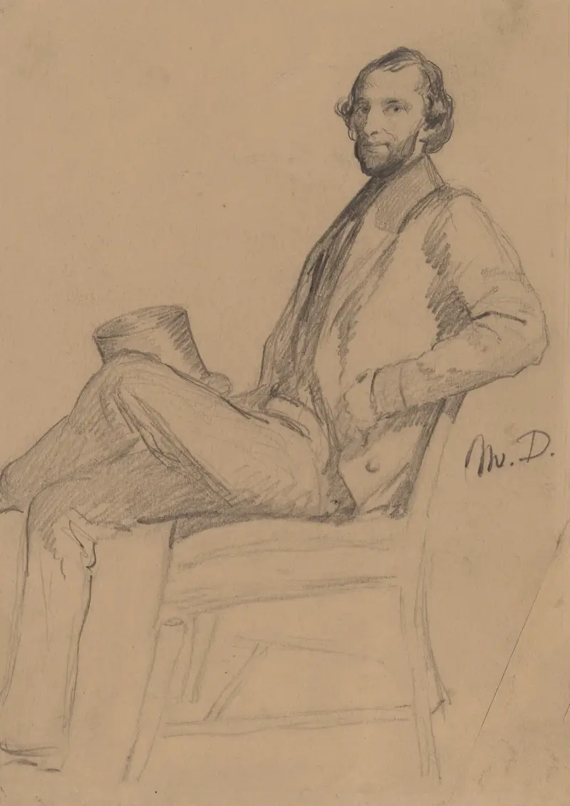 Sittande studie av M.D. av Eastman Johnson